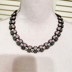 Pink and grey double row cup necklace 20” long
